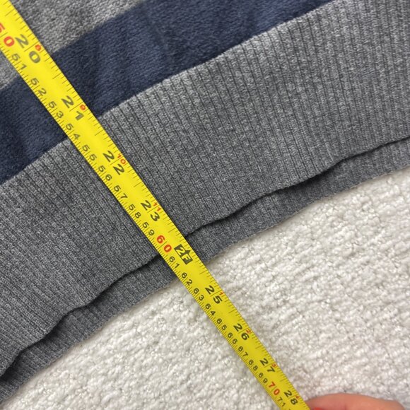Tommy Hilfiger Blue / Grey Striped Pullover V-Neck Sweater Long Sleeve Mens S - Picture 8 of 13